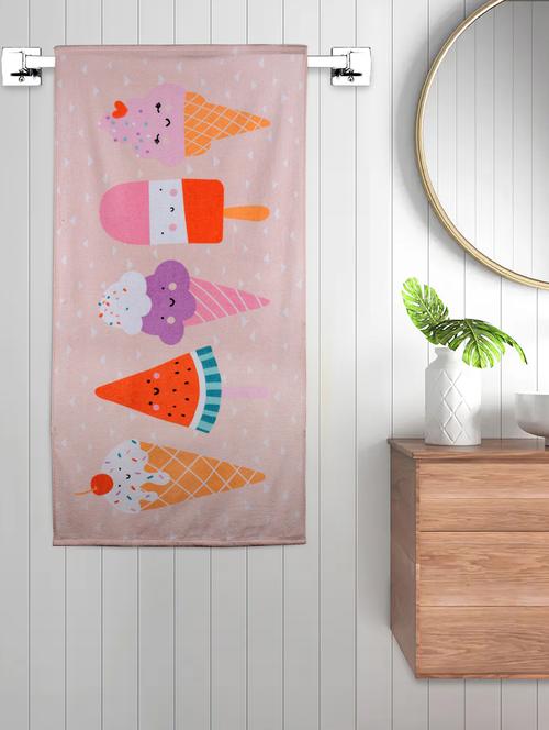 fabinaliv cartoon print cotton kids bath towel (120x60 cm) - 19989746 - Very Small Image - 1