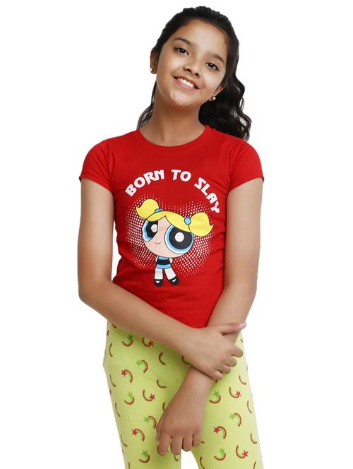 girls printed cotton regular tee - 19989767 - Very Small Image - 1
