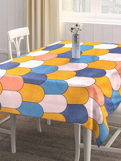 fabinaliv multicolor geometric 300 tc cotton blend 6 seater table cover (72x52 inches) - 19989807 - Very Small Image - 1