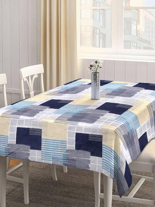 fabinaliv multicolor geometric 300 tc cotton blend 6 seater table cover (72x52 inches) - 19989812 - Very Small Image - 1