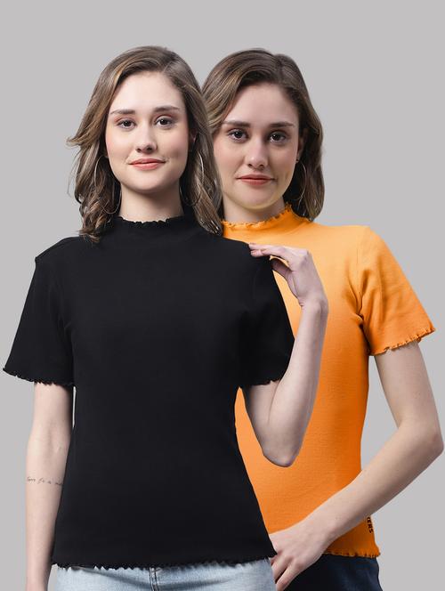 pack of solid mock neck tops - 19989824 - Very Small Image - 1