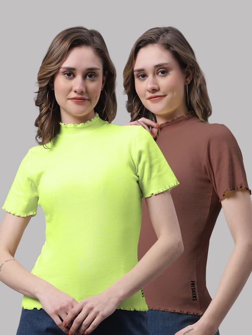 pack of solid mock neck tops - 19989871 - Very Small Image - 1