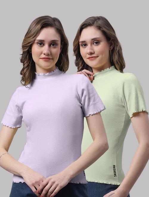 pack of solid mock neck tops - 19989890 - Very Small Image - 1