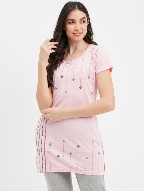 pink cotton regular tshirt - 19990391 - Very Small Image - 1