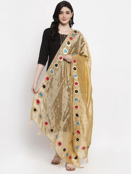mirror work embroidered dupatta - 19990683 - Very Small Image - 1