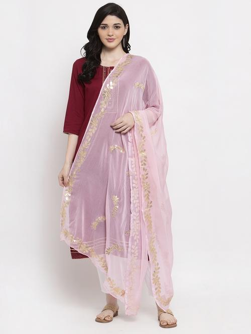 gotta patti chiffon dupatta, tasselled border - 19990686 - Very Small Image - 1