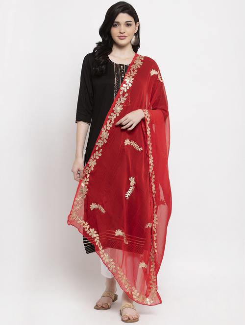 gotta patti tasselled border dupatta - 19990688 - Very Small Image - 1