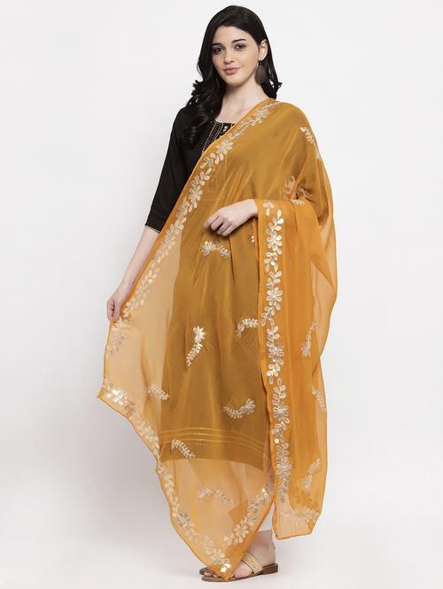 gotta patti chiffon dupatta, tasselled border - 19990690 - Very Small Image - 1