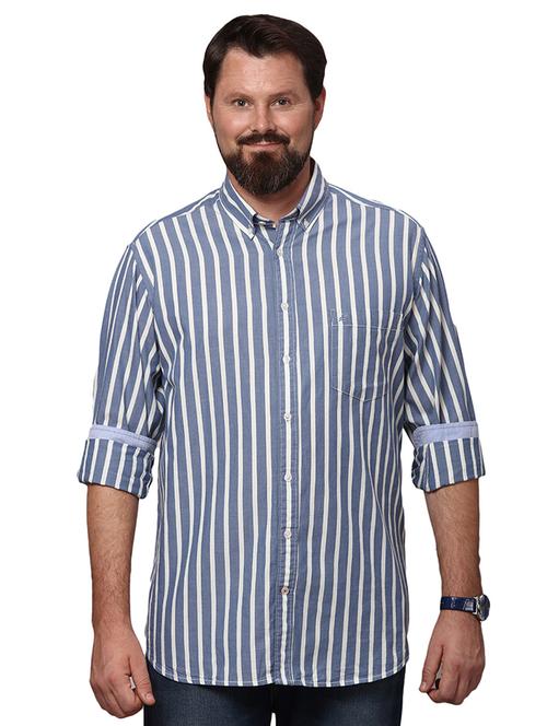 blue cotton casual shirt - 19992105 - Very Small Image - 1