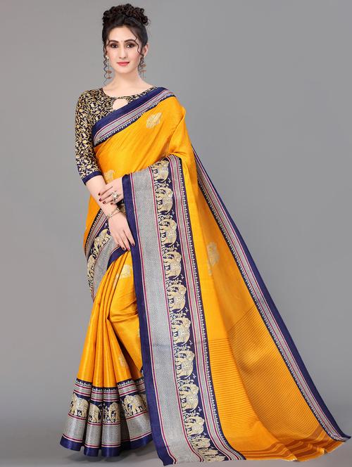 yellow mysore silk saree - 19992167 - Very Small Image - 1