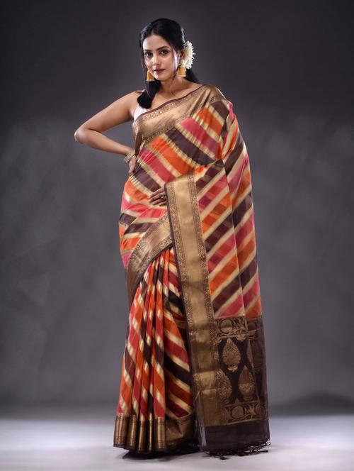 multi colored stripes woven saree with blouse - 19992876 - Very Small Image - 1
