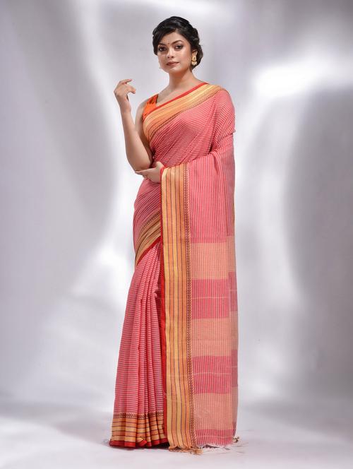 red cotton saree - 19993304 - Very Small Image - 1