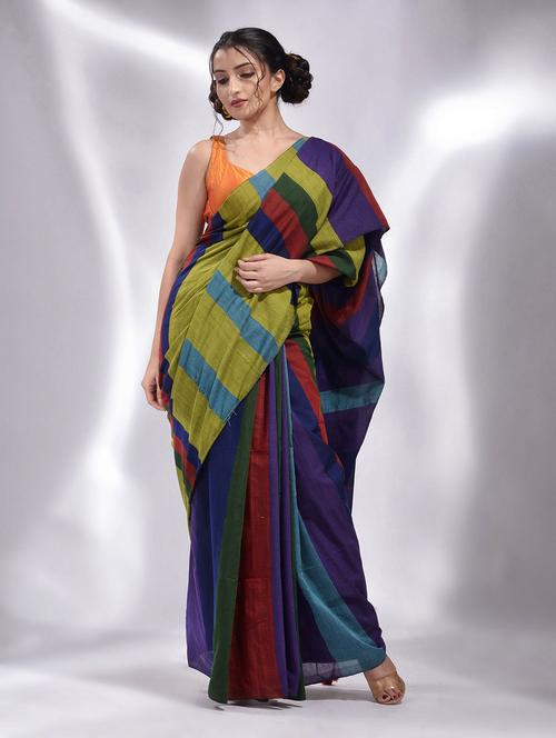 women's printed multi colored saree - 19993395 - Very Small Image - 1