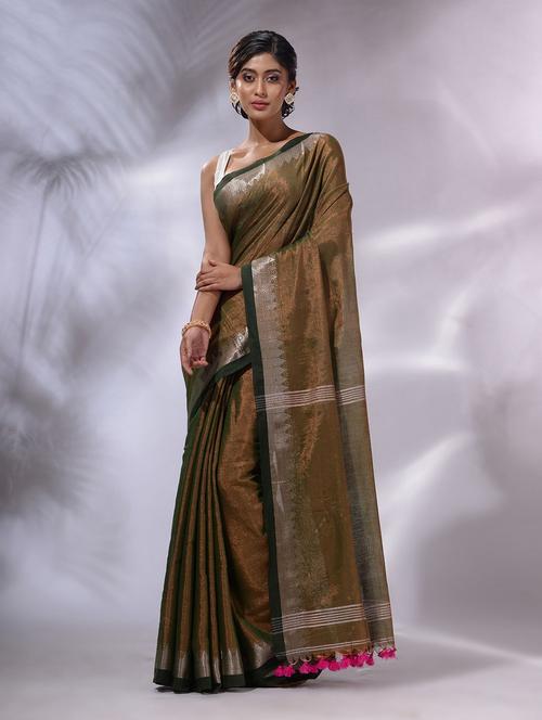 women's self design bronze colored saree - 19993730 - Very Small Image - 1