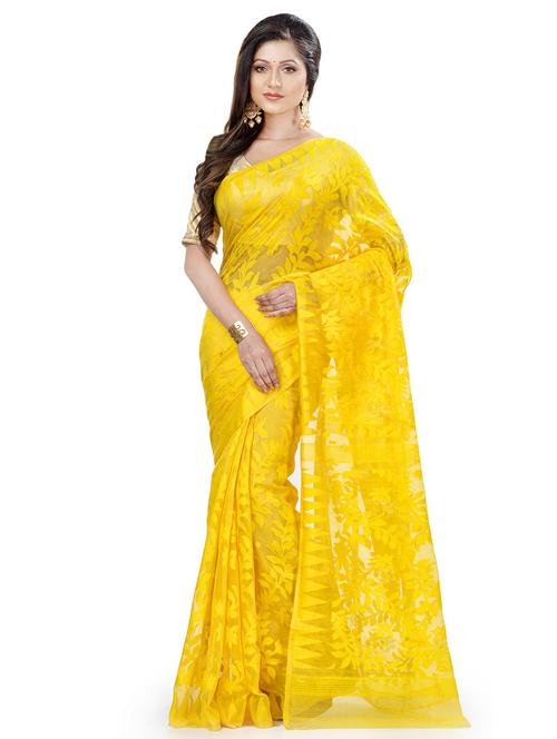 women's self design yellow colored saree - 19994479 - Very Small Image - 1