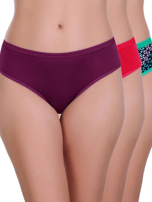 multi colored cotton bikini panty combo - 19994960 - Very Small Image - 1
