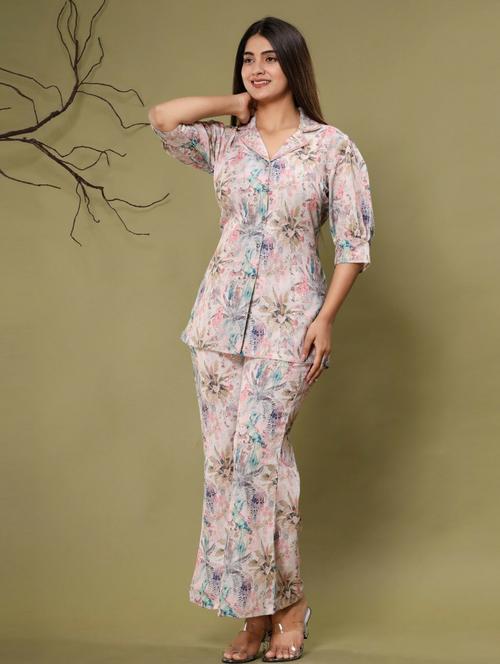 multi colored top & palazzo co-ord set - 19995629 - Very Small Image - 1