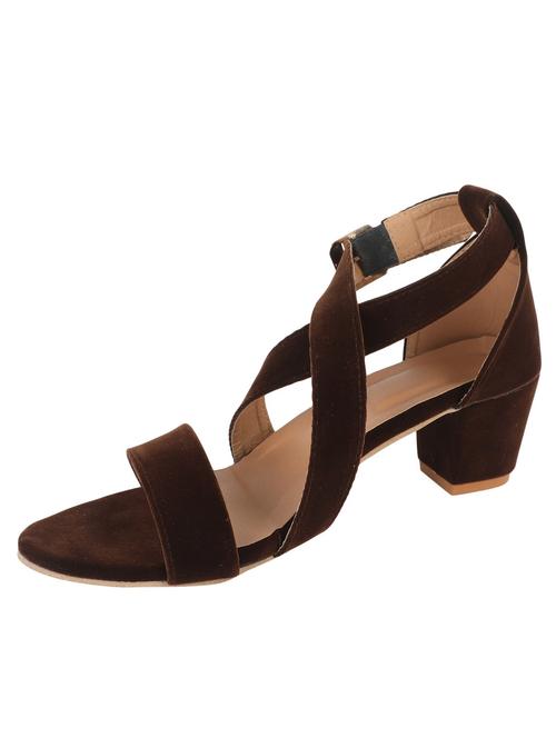 brown ankle strap block heel sandals - 19995812 - Very Small Image - 1
