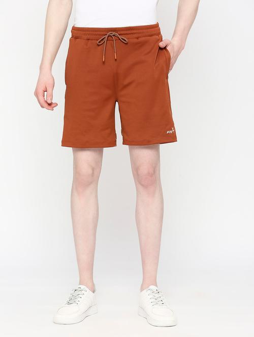 rust cotton blend short - 19996017 - Very Small Image - 1