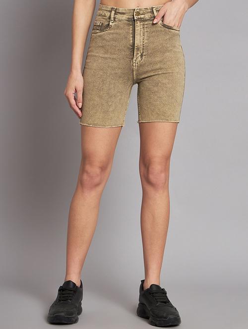 brown solid high rise short - 19996577 - Very Small Image - 1