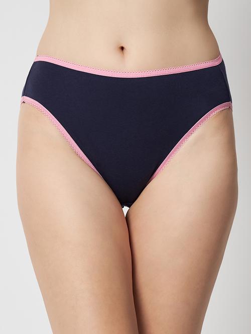 navy blue solid mid rise regular panty - 19996668 - Very Small Image - 1