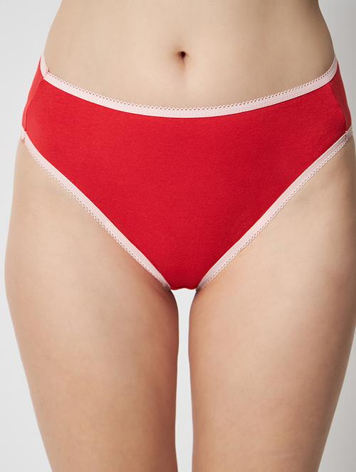 red solid mid rise regular panty - 19996670 - Very Small Image - 1