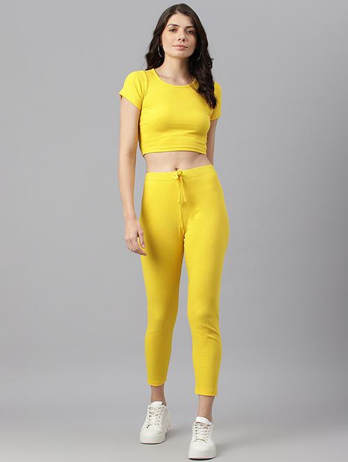 round neck solid active wear set - 19996681 - Very Small Image - 1