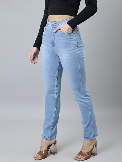 light blue solid mid rise full length slim fit jean - 19996755 - Very Small Image - 1