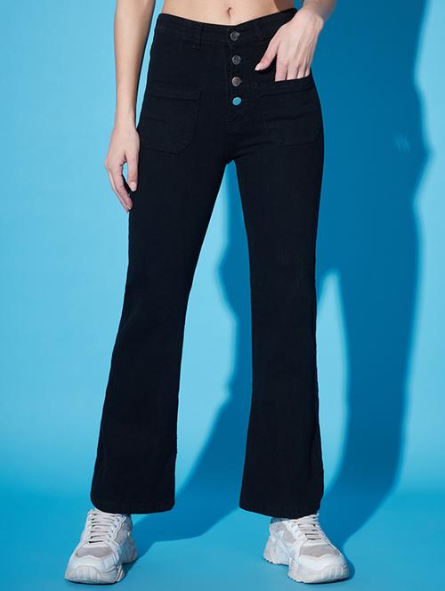 black solid high rise ankle length straight jean - 19996783 - Very Small Image - 1