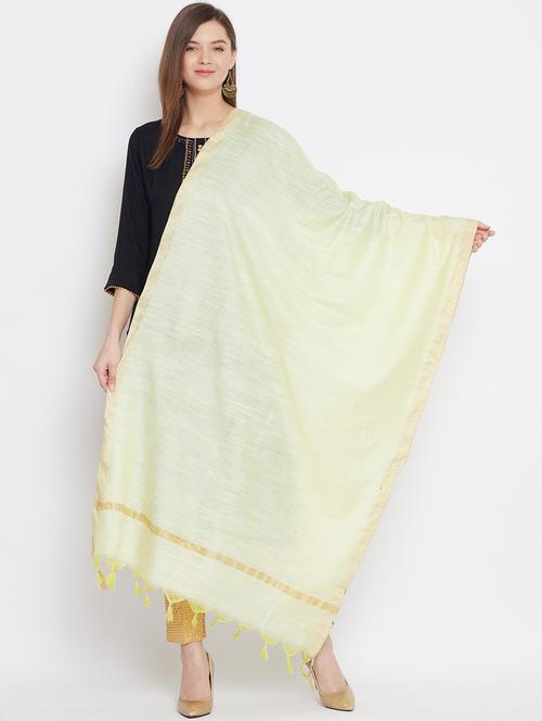 yellow silk dupatta - 19997015 - Very Small Image - 1
