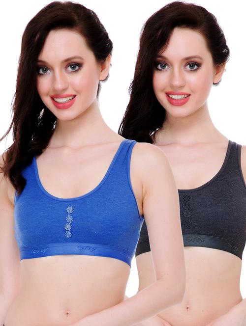 multi colored cotton blend sports bra - 19998897 - Very Small Image - 1