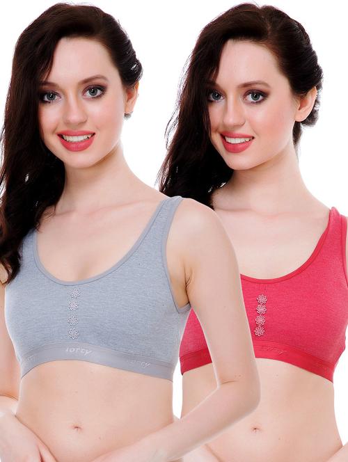 multi colored cotton blend sports bra - 19998902 - Very Small Image - 1