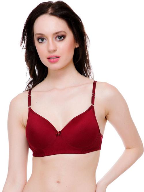 red solid cotton t-shirt bra - 19999013 - Very Small Image - 1