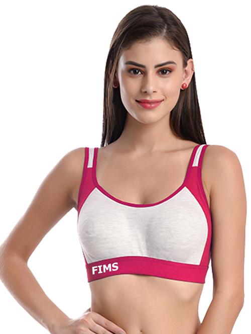 multi colored cotton blend sports bra - 19999209 - Very Small Image - 1