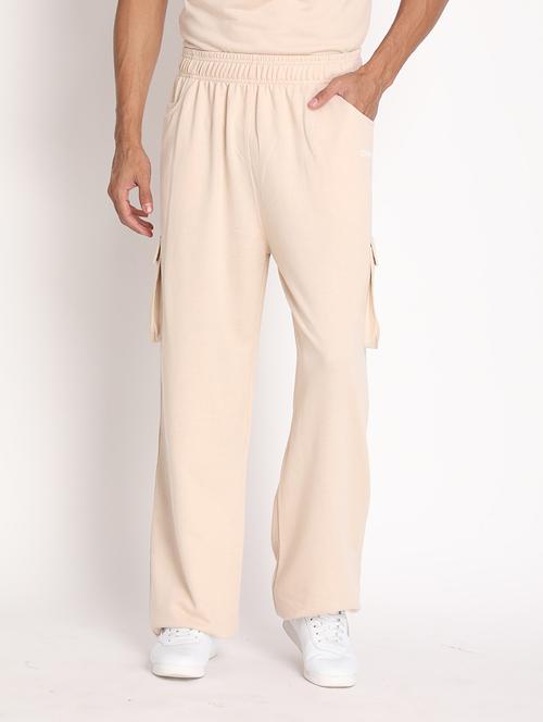 men beige solids full length track pant - 19999695 - Very Small Image - 1