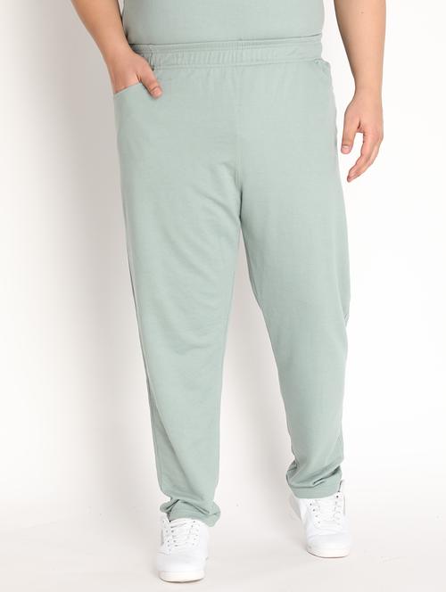 green solid full length track pant - 19999715 - Very Small Image - 1