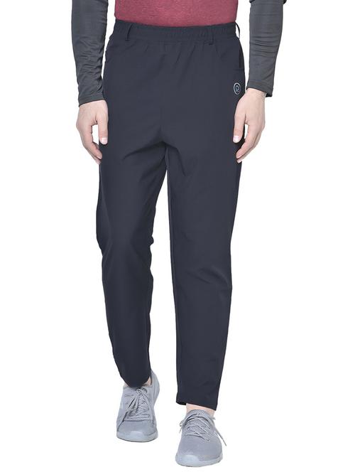 dark blue solid full length track pant - 19999763 - Very Small Image - 1