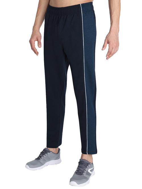 dark blue side taped ankle length track pant - 19999790 - Very Small Image - 1