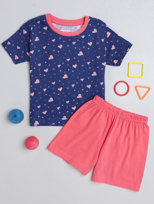 girls printed shorts set - 20002234 - Very Small Image - 1