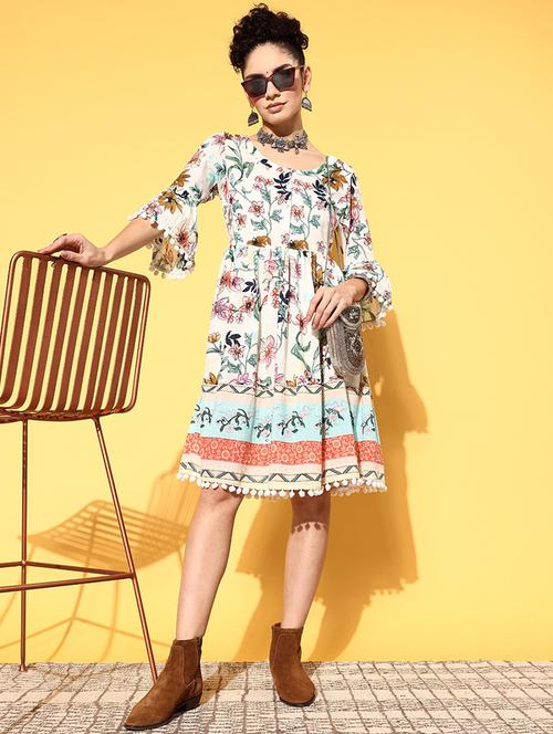 women's fit & flare floral dress - 20002513 - Very Small Image - 1