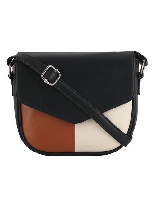 black leatherette (pu) sling bag - 20004603 - Very Small Image - 1