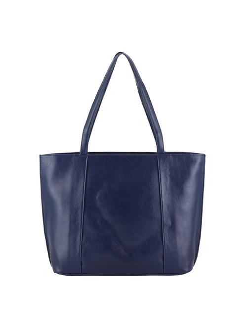 navy blue leatherette (pu) regular handbag - 20004784 - Very Small Image - 1