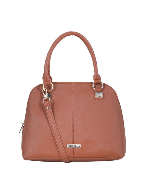 tan leatherette (pu) regular handbag - 20004833 - Very Small Image - 1