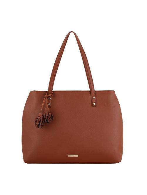 tan leatherette (pu) regular handbag - 20004866 - Very Small Image - 1