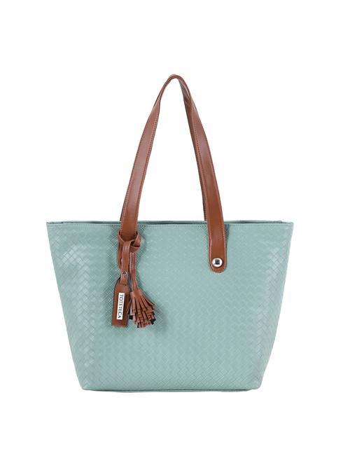sea green leatherette (pu) regular tote - 20004877 - Very Small Image - 1
