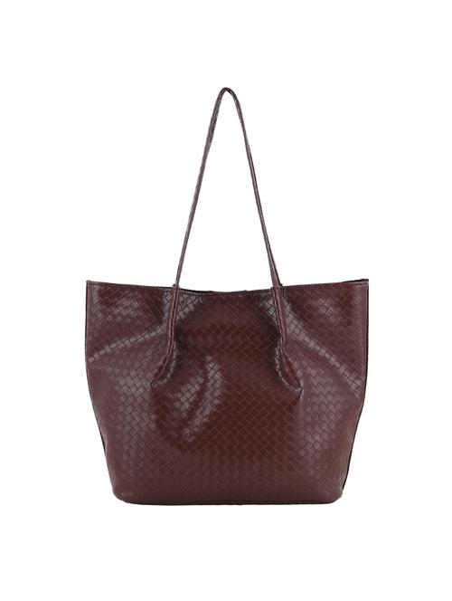 brown leatherette (pu) regular tote - 20004885 - Very Small Image - 1