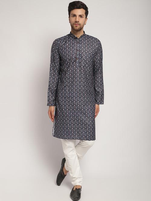 multi color cotton blend kurta pyjama ethnic wear set - 20005369 - Very Small Image - 1