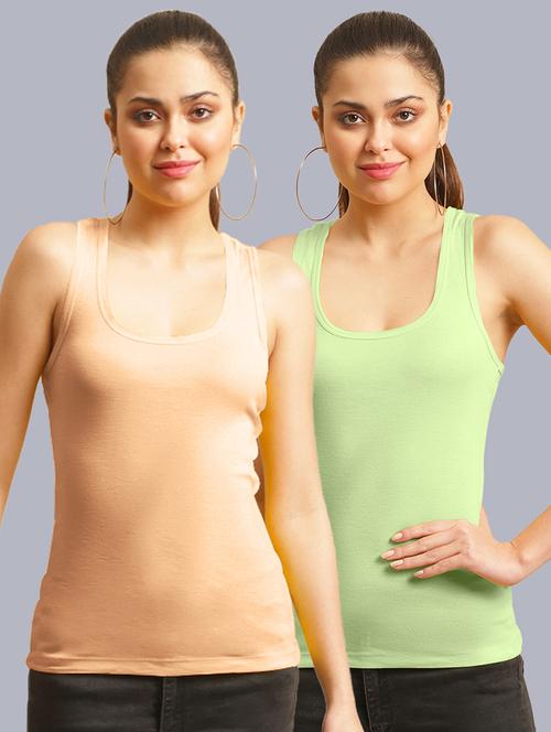 combo of 2 cotton tank top - 20005728 - Very Small Image - 1