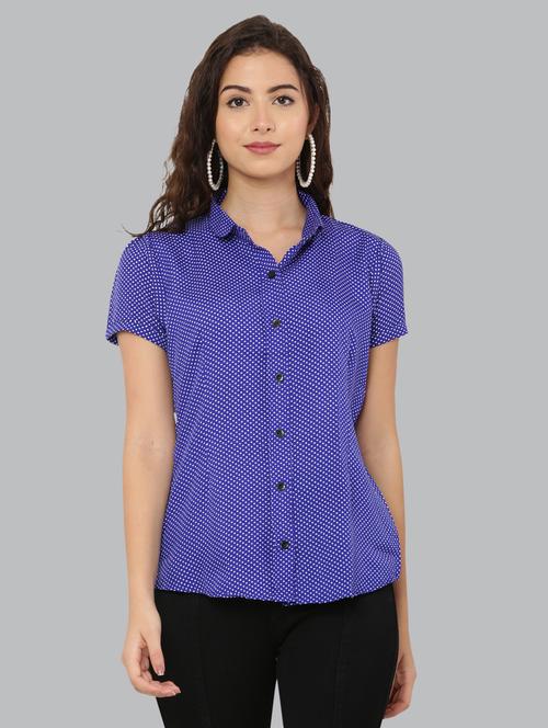 blue crepe regular shirt - 20007182 - Very Small Image - 1