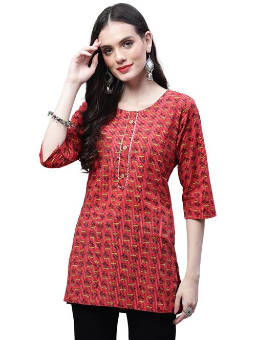 printed cotton short kurti - 20007360 - Very Small Image - 1